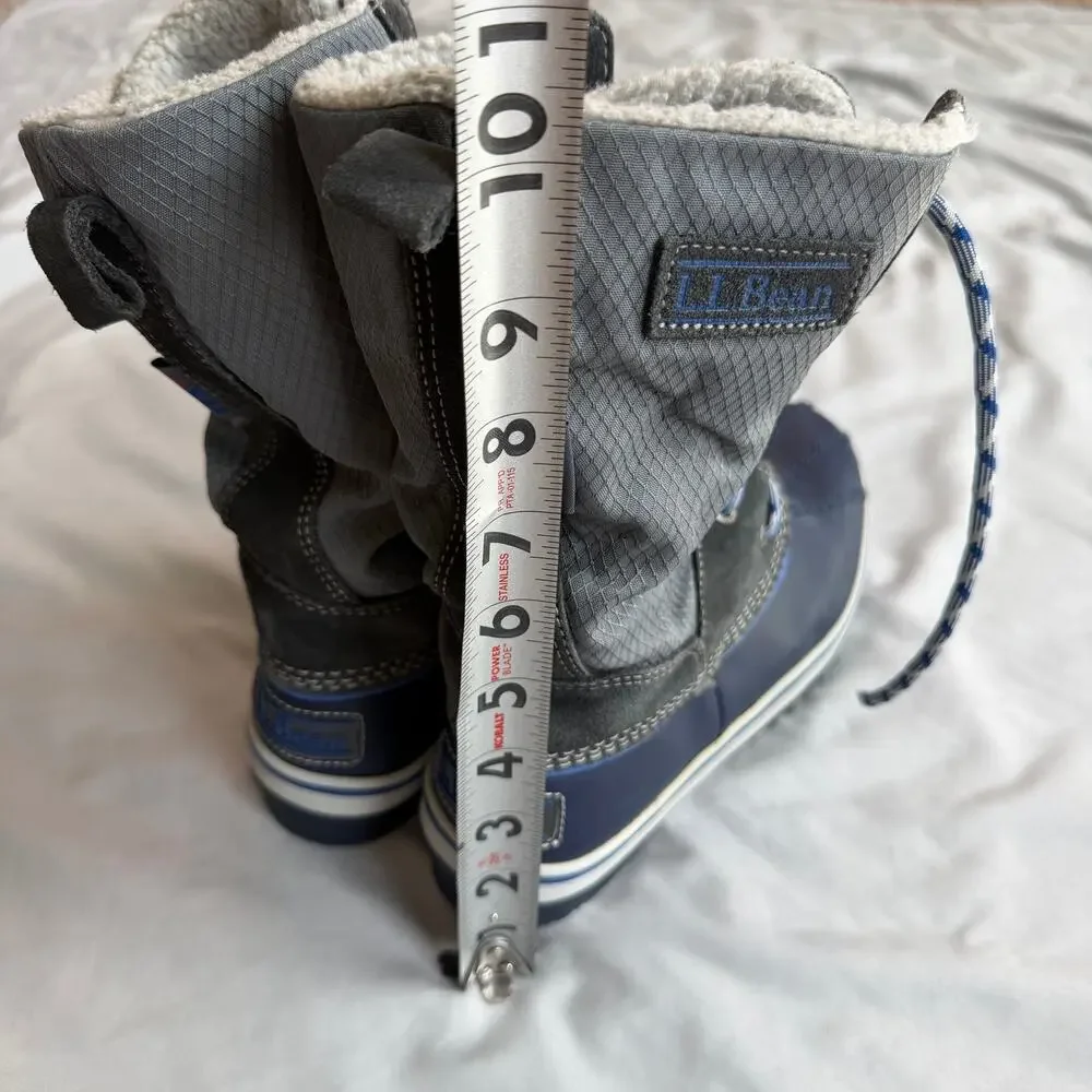 L.L.Bean Kids Snow Boots Blue Gray Insulated Winter Boots Size 4 200 Gram